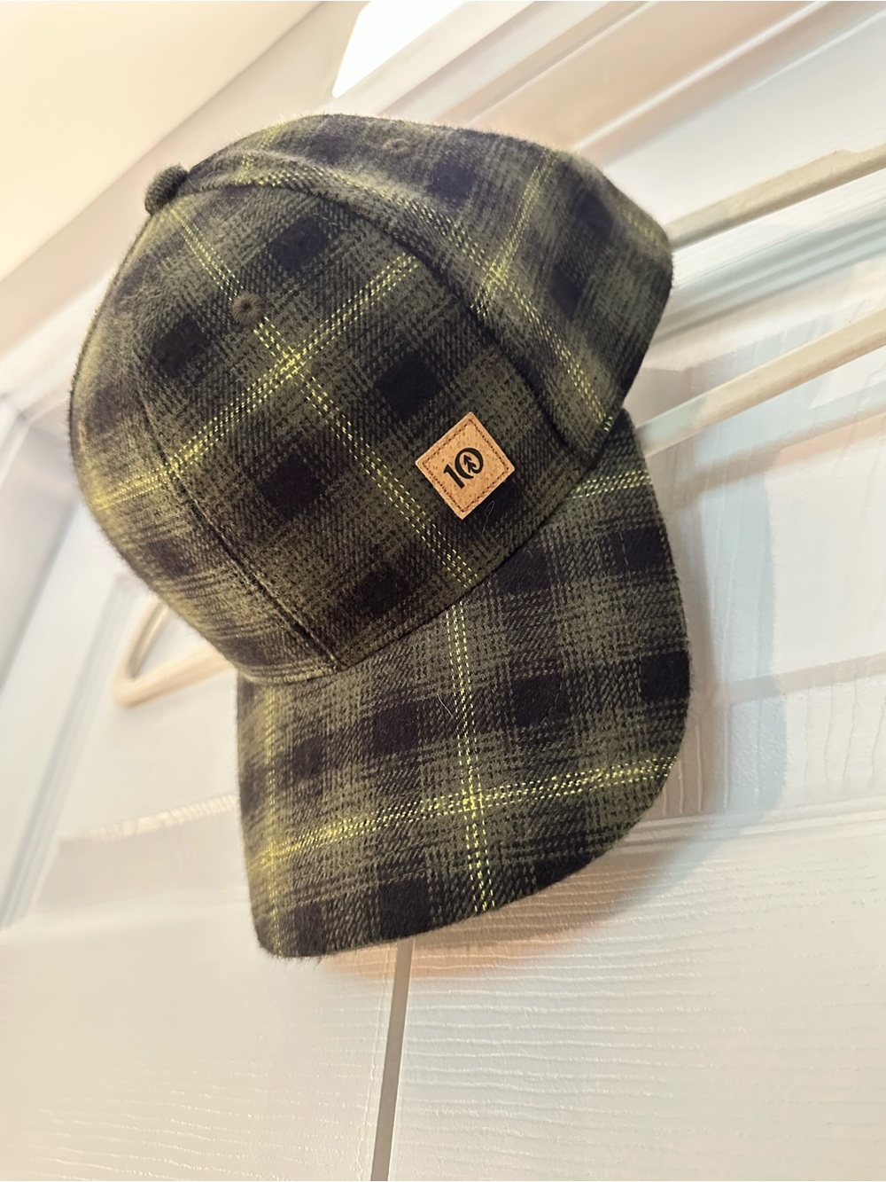 tentree Olive Green Plaid Baseball Cap
